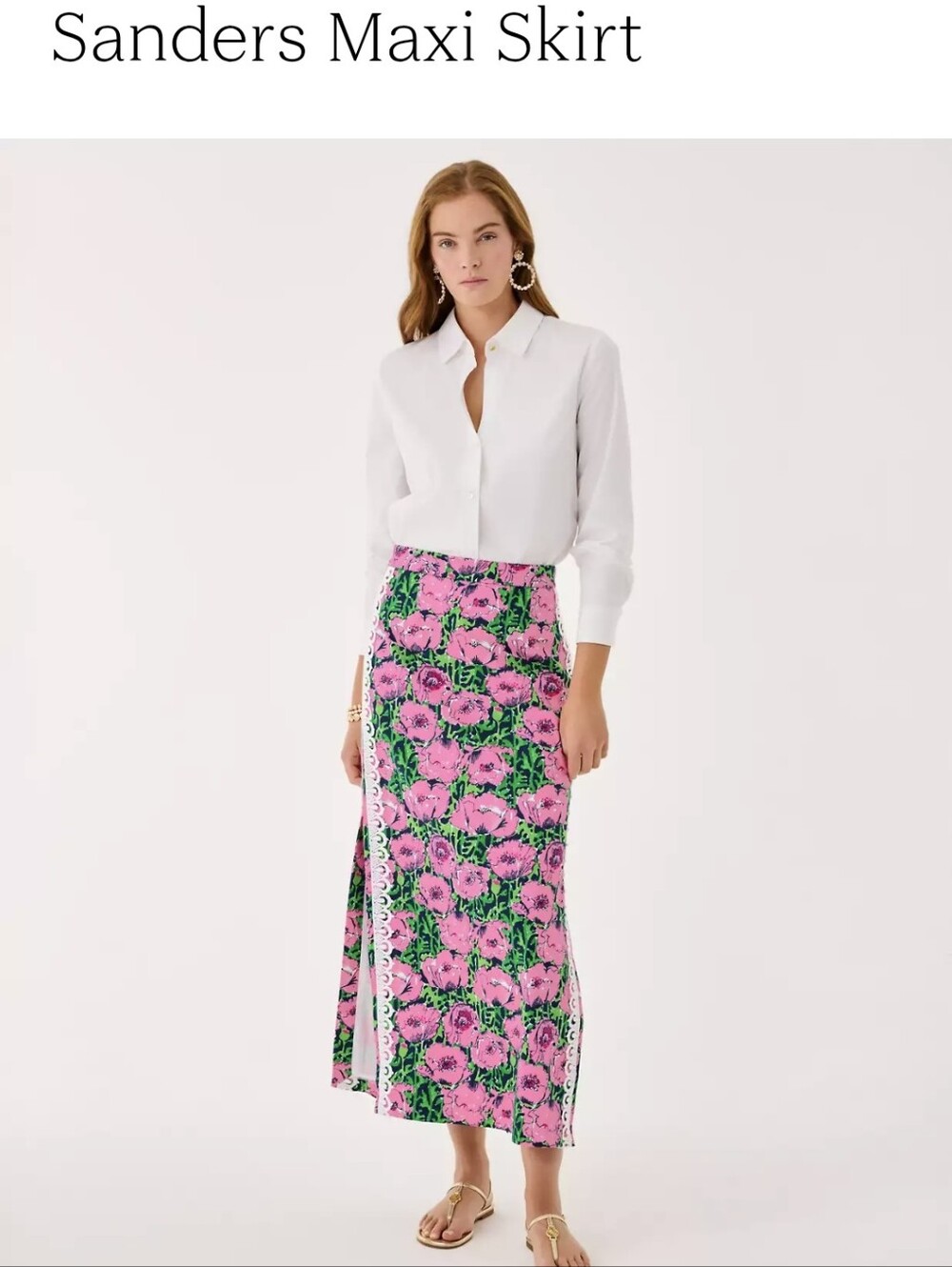Lilly Pulitzer Low Tide Navy Florrie Vintage Vault Print Sanders Maxi Skirt